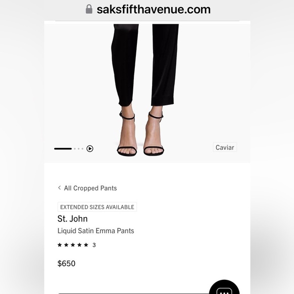 🖤🖤NEW!!! ST JOHN CAVIAR COLLECTION LIQUID SATIN EMMA PANTS SIZE 2 IN BLACK🖤🖤 - Picture 5 of 13